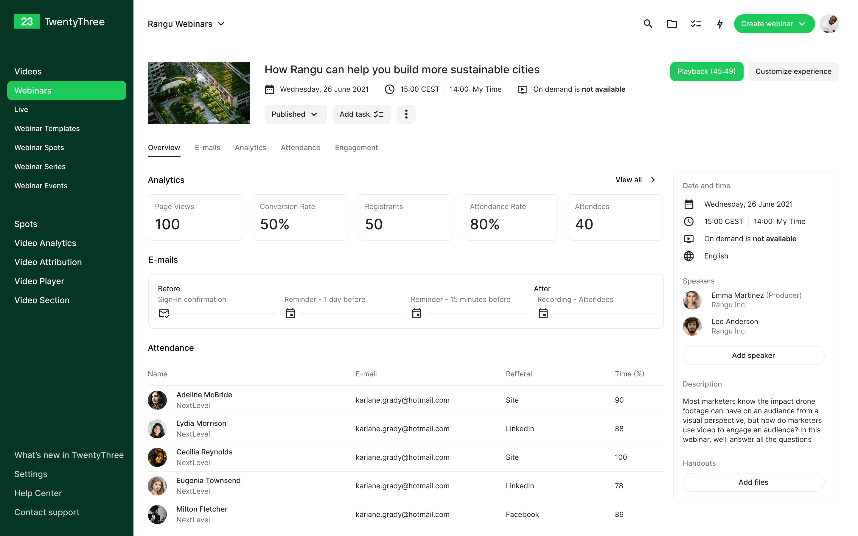 TwentyThree One Platform — video library
